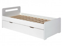 Lit gigogne 90x190 LEVIS - Blanc - 7