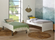 Lit gigogne 90x190 LEVIS - Blanc - 3