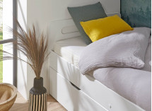 Lit gigogne 90x190 LEVIS - Blanc - 5
