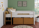 Lit mi-hauteur rangement 90x190 ANGEL Blanc -2