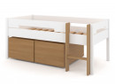 Lit mi-hauteur rangement 90x190 ANGEL Blanc -4