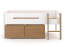 Lit mi-hauteur rangement 90x190 ANGEL Blanc -5