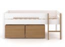 Lit mi-hauteur rangement 90x190 ANGEL Blanc -5