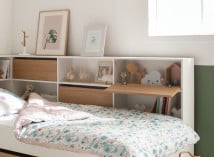 Lit gigogne rangement 90x190 MANLY - Blanc/Chêne - 4