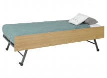Lit gigogne rangement 90x190 MANLY - Blanc/Chêne - 5