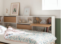 Lit enfant rangement 90x190 MANLY - Blanc/Chêne - 4