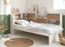 Lit enfant rangement 90x190 MANLY - Blanc/Chêne - 1
