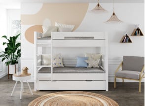 3-persoons stapelbed 90x190 ANGEL - Wit