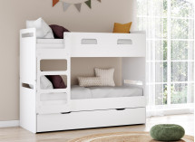 Lit superposé 3 places 90x190 LEVIS Blanc - 1