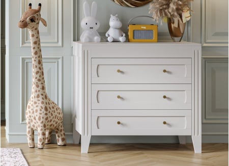 Commode 3 tiroirs MILENNE Blanc - 1