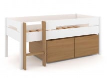 Lit mi-hauteur rangement 90x190 ANGEL Blanc -3