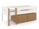 Lit mi-hauteur rangement 90x190 ANGEL Blanc -3