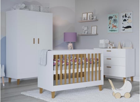 Chambre bébé complète DREAM - Blanc/Chêne  - 1