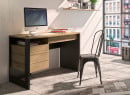 Bureau 1 porte 1 tiroir FARA Ardoise/Chêne - 1