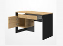 Bureau 1 porte 1 tiroir FARA Ardoise/Chêne - 3