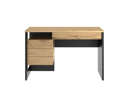 Bureau 1 porte 1 tiroir FARA Ardoise/Chêne - 2