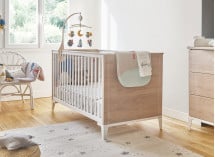Lit bébé évolutif 70x140 ELLIOT Blanc/Chêne - 1