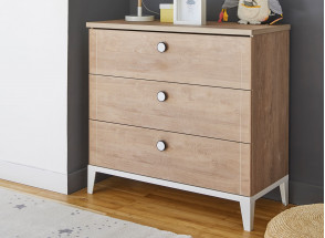 ELLIOT 3-drawer chest of drawers - White/Oak