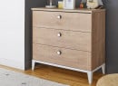 Commode 3 tiroirs ELLIOT Blanc/chêne - 1
