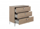 Commode 3 tiroirs ELLIOT Blanc/chêne - 3