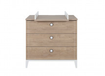 Commode 3 tiroirs ELLIOT Blanc/chêne - 4