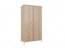 Armoire 2 portes ELLIOT Blanc/chêne - 1