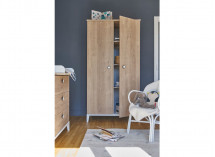 Armoire 2 portes ELLIOT Blanc/chêne - 3