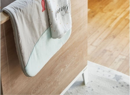 Lit bébé évolutif 70x140 ELLIOT Blanc/Chêne - Zoom