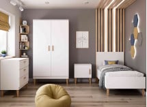 Lit enfant 80x180 DREAM  Blanc/Chêne - Chambre 1