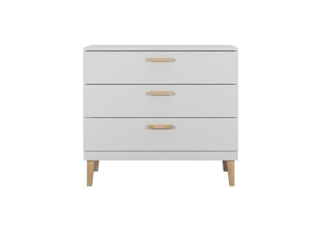 Commode 3 tiroirs DREAM  Blanc/Chêne - 2