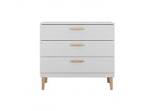 Commode 3 tiroirs DREAM  Blanc/Chêne - 2