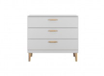 Commode 3 tiroirs DREAM  Blanc/Chêne - 2