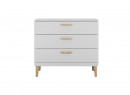 Commode 3 tiroirs DREAM  Blanc/Chêne - 2