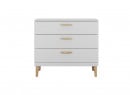 Commode 3 tiroirs DREAM  Blanc/Chêne - 2