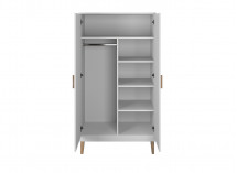 Armoire 2 portes DREAM Blanc/Chêne - 4