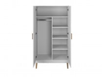 Armoire 2 portes DREAM Blanc/Chêne - 4