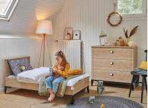 Lit évolué ELLIOT  Ardoise/Chêne avec commode - 1