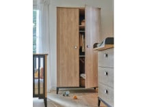 Armoire 2 portes ELLIOT Noir/Chêne - Ambiance