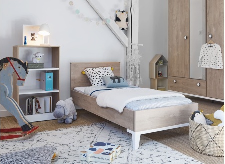 Lit évolué ELLIOT Blanc/Chêne - 2