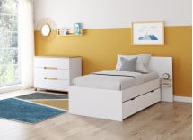 Lit enfant 90x200 ALBI Blanc/Chêne - 5