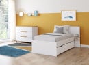 Lit enfant 90x200 ALBI Blanc/Chêne - 5