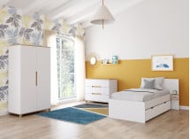 Lit enfant 90x200 ALBI Blanc/Chêne - 6