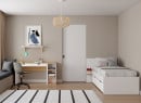 Bureau 2 tiroirs rangement ALBI Blanc/Chêne - 2