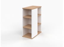 Bureau 2 tiroirs rangement ALBI Blanc/Chêne - 4