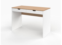 Bureau 2 tiroirs ALBI Blanc/Chêne - 3