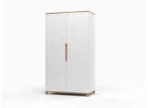 Armoire 2 portes ALBI Blanc/Chêne - 4