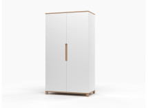 Armoire 2 portes ALBI Blanc/Chêne - 4