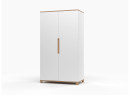 Armoire 2 portes ALBI Blanc/Chêne - 4