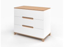 Commode 3 tiroirs ALBI Blanc/Chêne - 3