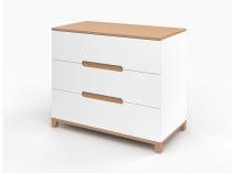 Commode 3 tiroirs ALBI Blanc/Chêne - 3
